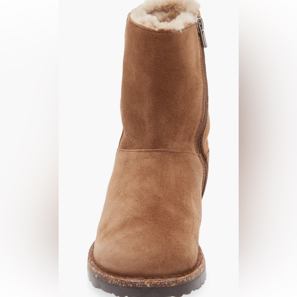 NEW Birkenstock Uppsala Genuine Shearling Lined Boots in Dark Tea - Picture 4 of 5